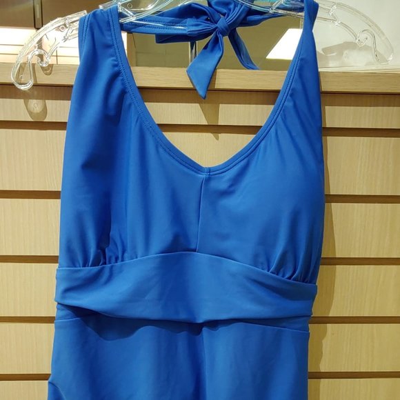 Speedo Women One Piece Halter Tie Swimsuit Hyper-- Royal Blue - Picture 3 of 9